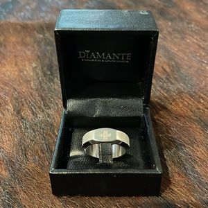 Diamanté Mens stainless steel ring
